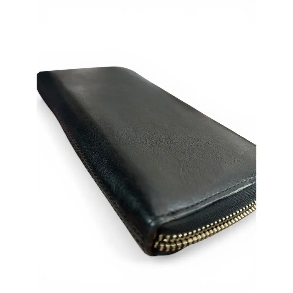 PRISTINE Vintage Coach Ashley Black Pleated Leather Accordion Wallet Purple Line